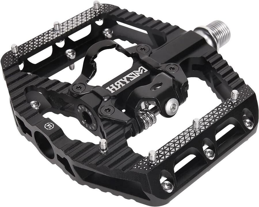 MTB Fietspedalen Mountainbike Pedalen Fietsen Dubbele Functie Clipless 9 16 Inch Zwart