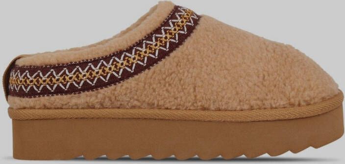Muil met bont look sn_ugg inspired instappers tan