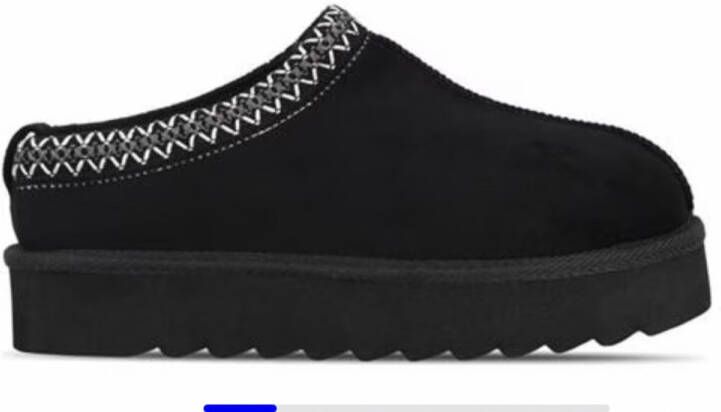 Muil met bont look sn_ugg inspired instappers zwart