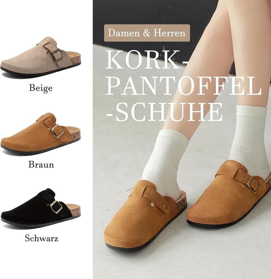 Muiltjes en klompen voor en met kurk verstelbare gesp inlegzolen tuinschoenen comfortabel voor binnen en buiten