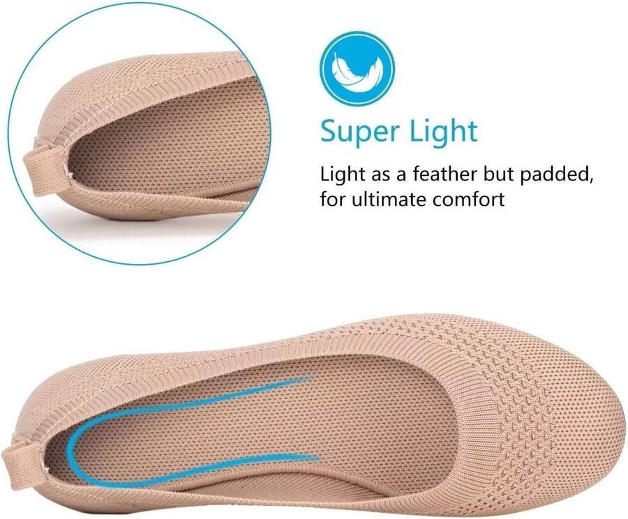 Mully Dames Ballet Flats Slip On Gebreide Jurk Schoenen Pumps Schoenen Ronde Neus
