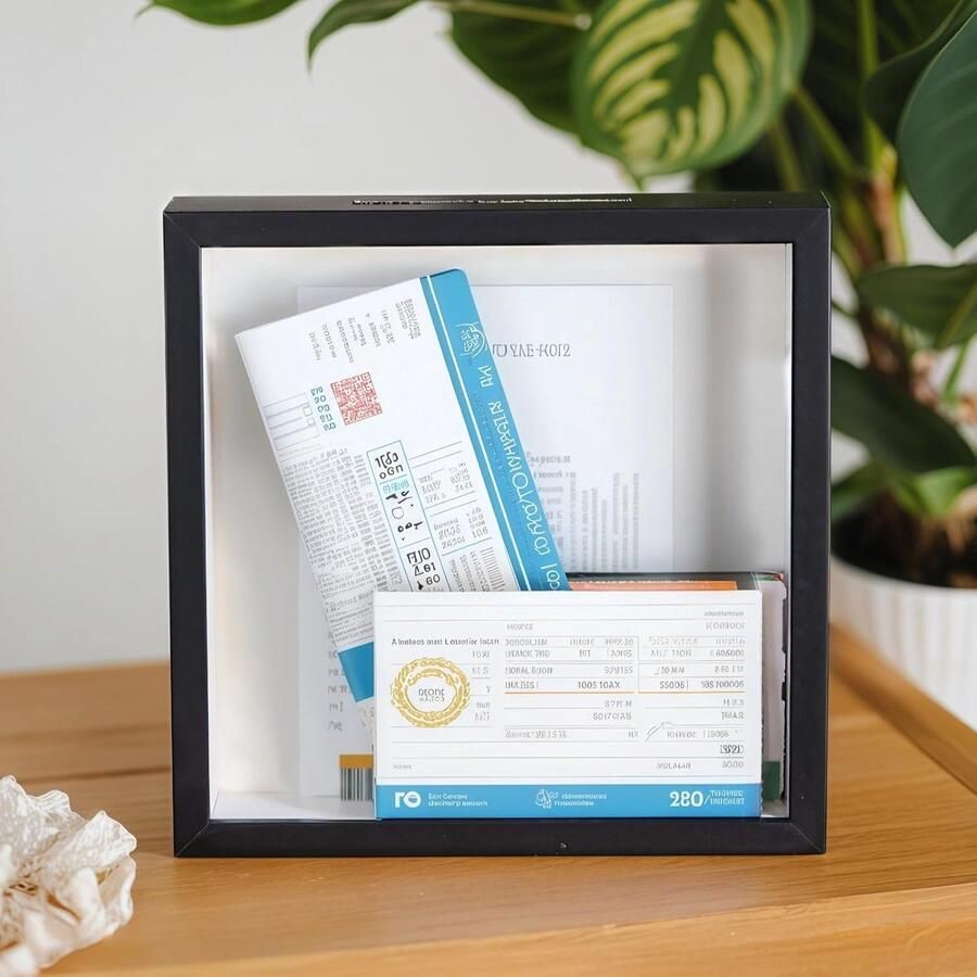 Multifunctionele reiskaartjes-herinneringsdoos aandenkenbox vitrine met gleuf en transparant glas