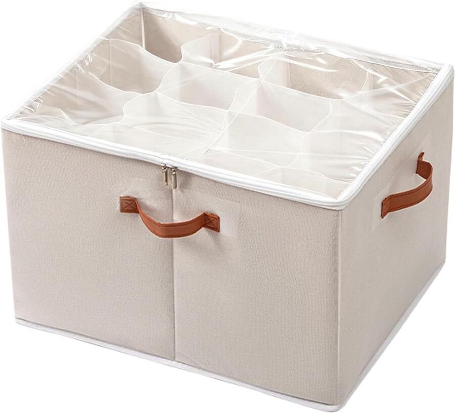 Multifunctionele Schoenopbergdoos met Duidelijke Deksel 16 Mobiele Schoenorganisator Box met 2 Handgrepen Stapelbare Kleding Organizer voor Kleding Sandalen Kinder Schoenen (Wit)