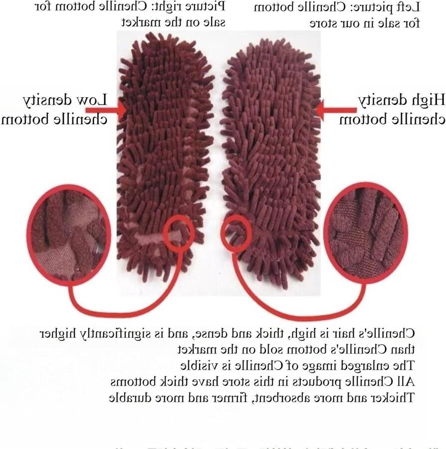 Multifunctionele Schoonmaak Slippers met Verwijderbare Microvezel Mop Ideaal voor Huishoudelijk Gebruik en Efficiënt Schoonmaken van Vloeren (Bruin)