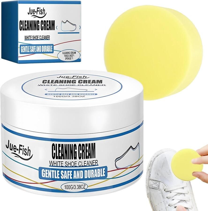 Multifunctionele Sneaker Cleaner voor Witte Schoenen Professionele Schoenreiniging met Spons 100g Schoenreinigingscrème
