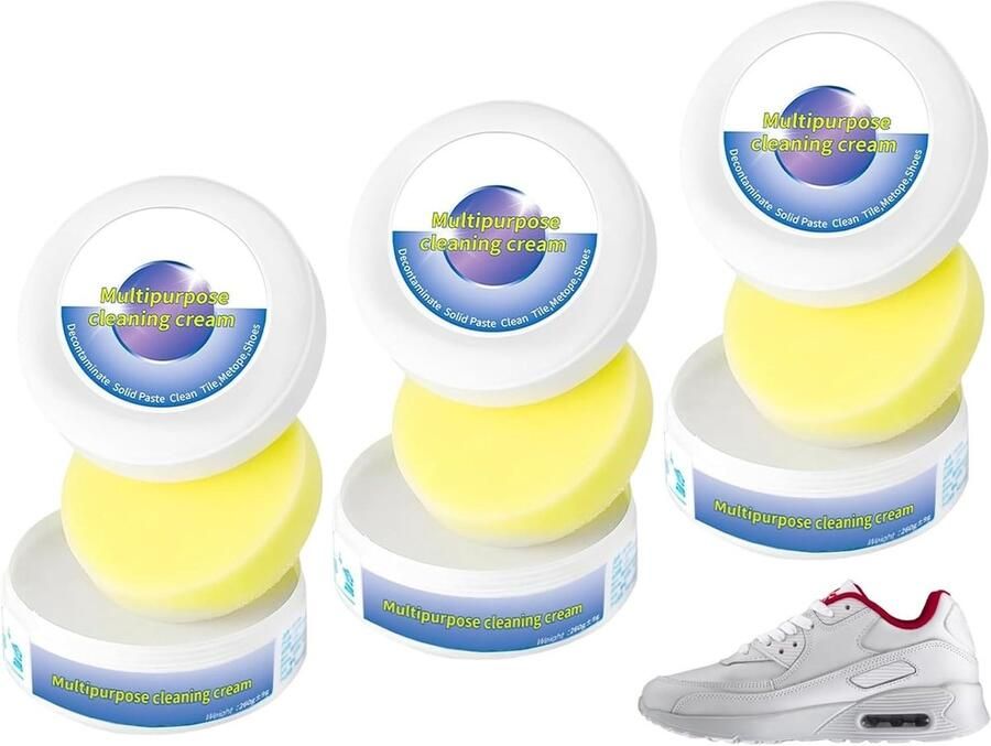 Multifunctionele witte schoenreinigingscrème voor sneakers en leren schoenen 2 stuks effectief en gebruiksvriendelijk