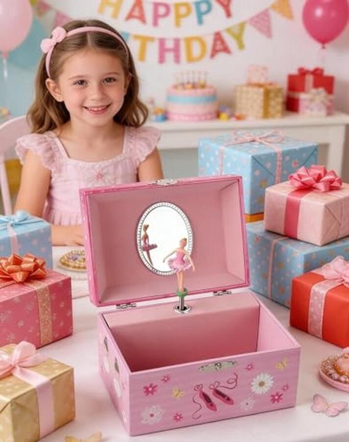 Muzikale Sieradenbox Dansende Ballerina Roze