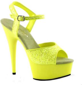Neon gele glitter sandalen Caydence