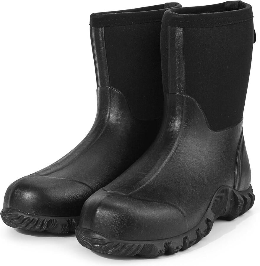 Neopreen Geïsoleerde Halve Wellington Boots voor Mannen Waterdichte Jacht- en Vislaarzen voor Tuinwerk