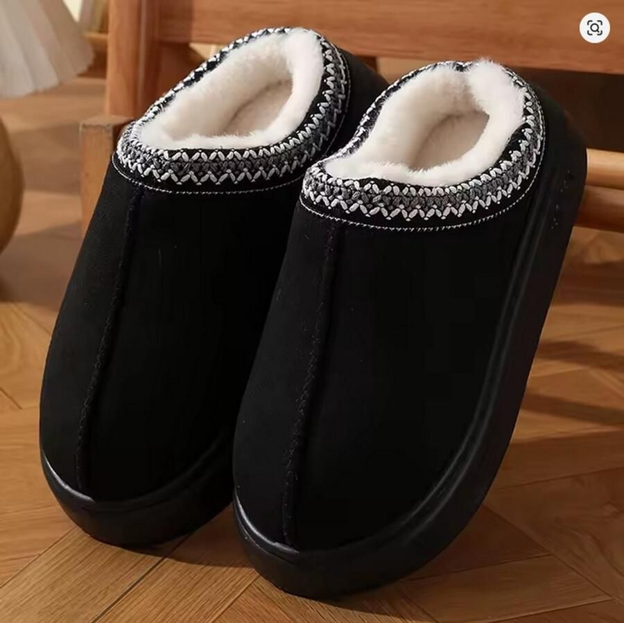 New Fashion Fluffy Platform Slippers for Women 2025 Winter Plush Warm Cotton Shoes Woman Comfort Non Slip Unisex Home Slippers - Foto 1