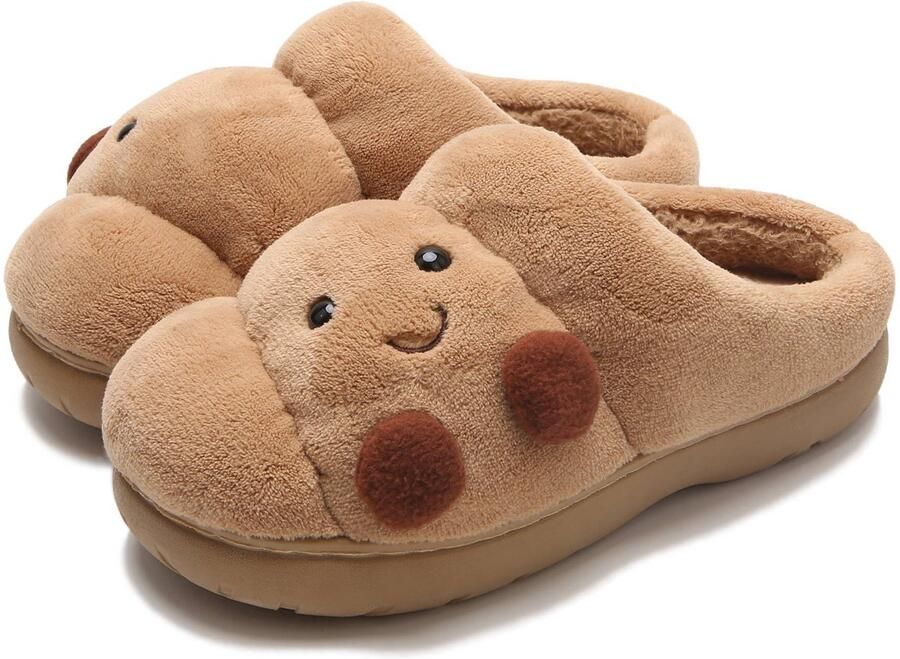 Nieuwe Croissant Pluche Pantoffels 2025 Pantoffels met open hiel Y2K Esthetisch Design Warme en antislip katoenen pantoffels voor stellen