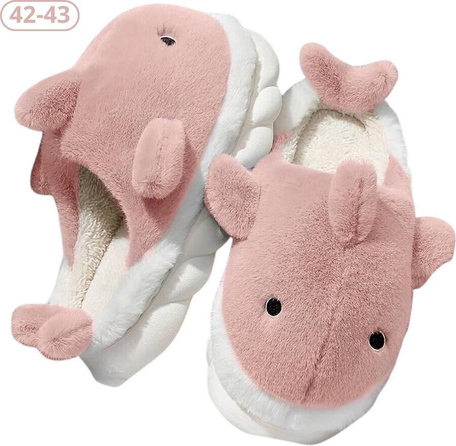 Nivard Pantoffels Sloffen Slippers Warme Pantoffels Pluche En 40 Haai Roze
