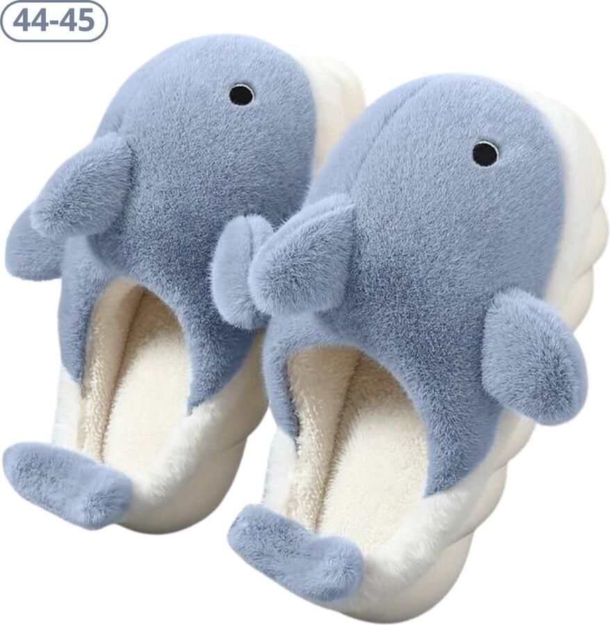 Nivard Pantoffels Sloffen Slippers Warme Pantoffels Pluche En 38 Haai Blauw
