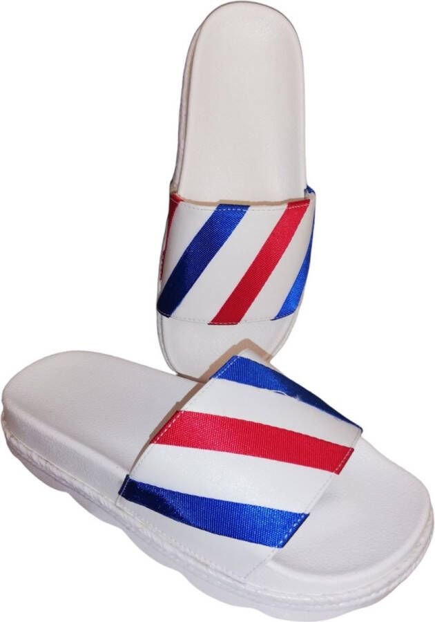 Merkloos Sans marque NL(bad)slippers rood wit blauw 36(valt klein bestel