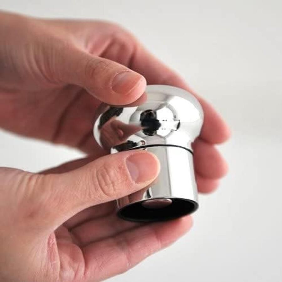 Noè GIA12 Design Hermetische flessenstop voor wijn en champagnefles spiegelgepolijst zilver
