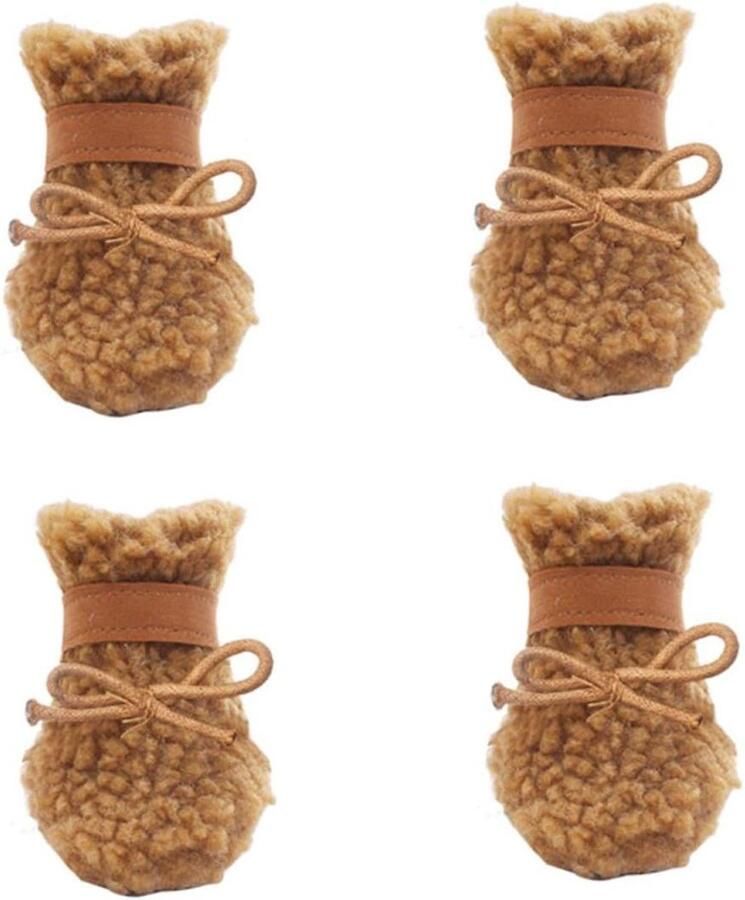 NOLITOY 8 Stuks Hondenschoenen Sneeuwlaarzen Hond Buitenshuis Laarzen Kerst Poot Honden Laarzen Pluche Honden Winterlaarzen Honden Slofjes Winter Hondenlaars Huisdier Leer Kerst Laarzen