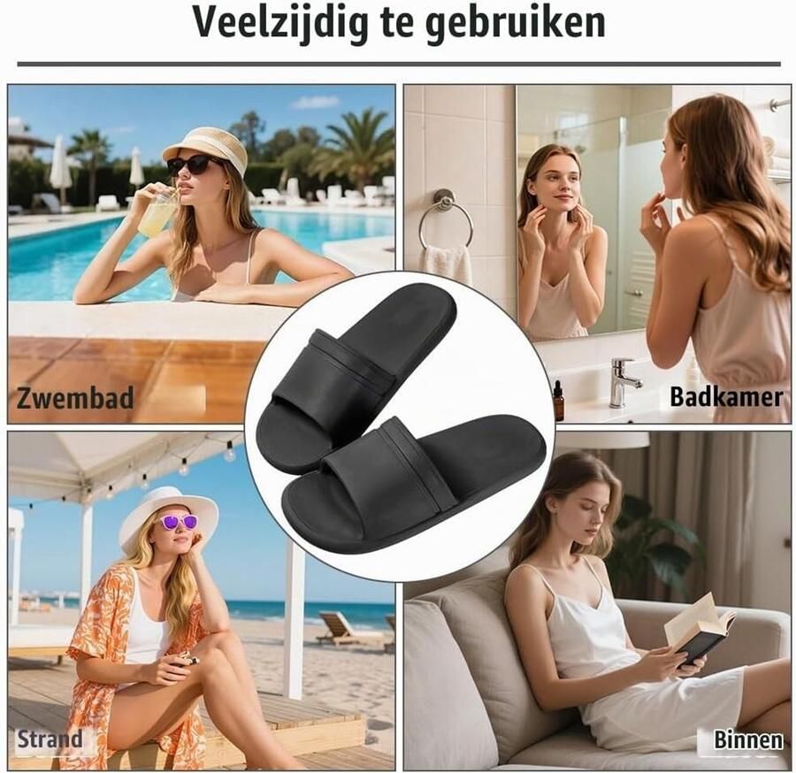 Non-slip badslippers voor nen en comfortabele zomerslippers strand- en douche-sandalen van licht EVA met gestreept ontwerp