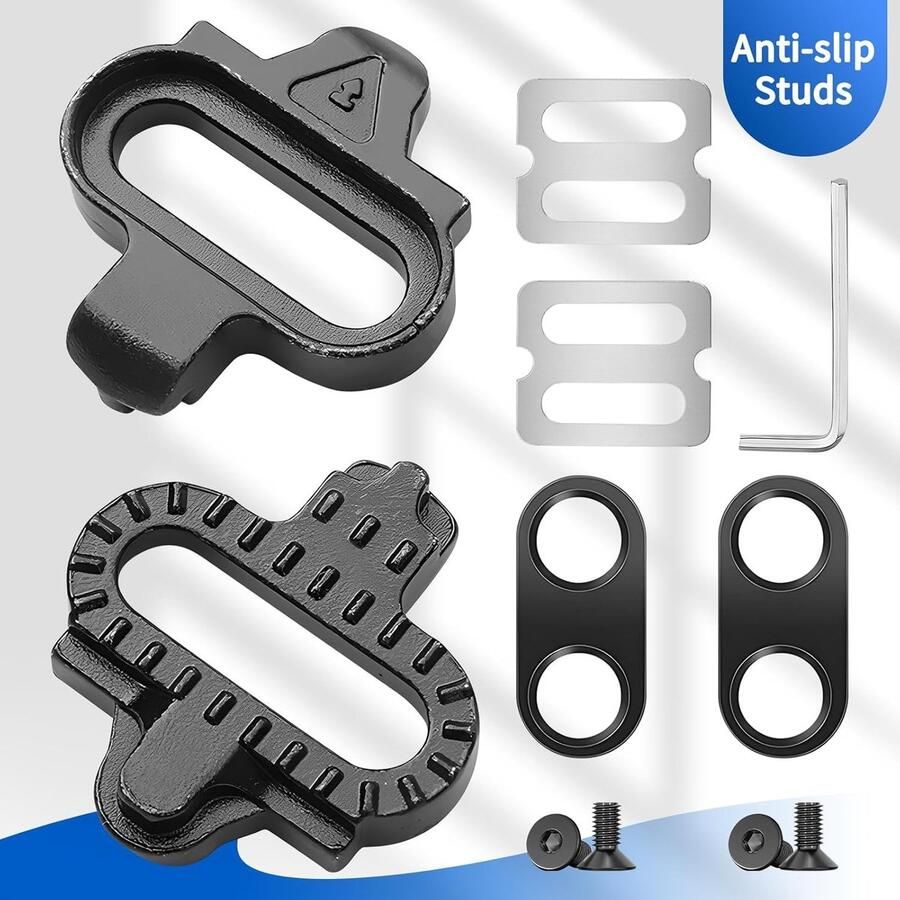 Non-slip fietsschoenen cleats voor mountainbike met 12° float en gereedschap voor 2 gaten