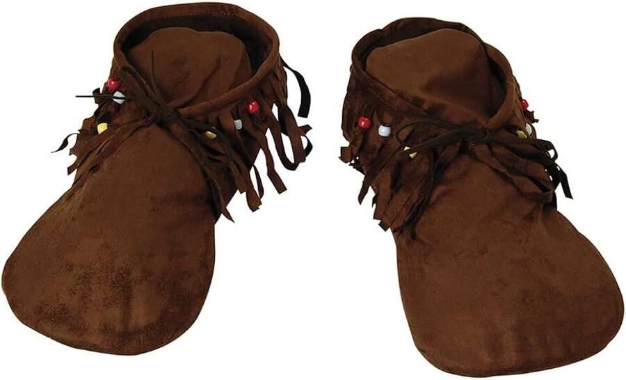 Novelty Bruine Indiase mocassins voor heren (1 paar) comfortabel en stijlvol ontwerp perfect voor festivals hippiefeesten thema-evenementen en dagelijks schoeisel - Foto 1