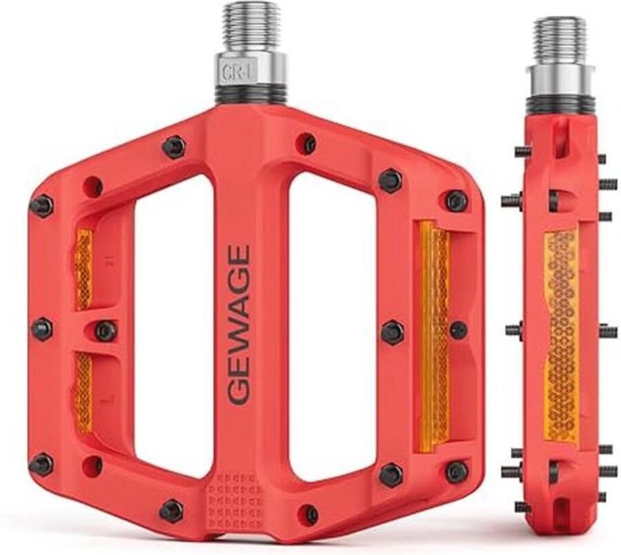 Nylonvezel Fietspedalen met Reflectoren Antislip MTB-pedalen 9 16 inch Lichtgewicht Platform voor Racefiets en E-bike