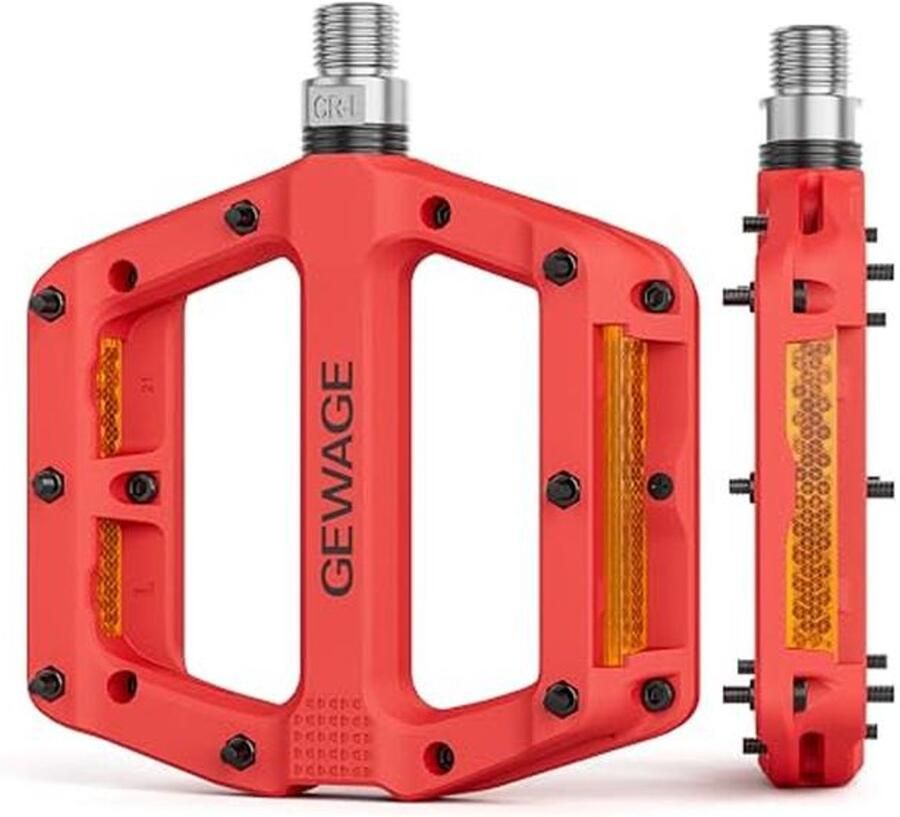 Nylonvezel Fietspedalen met Reflectoren Antislip MTB-pedalen 9 16 inch Lichtgewicht Platform voor Racefiets en E-bike