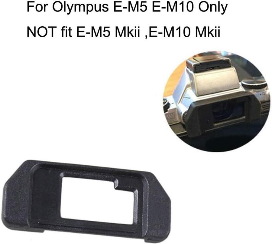 Oculair Oogschelp Zoeker Oogschelpvervanging voor Olympus OM-D E-M10 E-M5 Mark I Zilver Zwart Spiegelloze digitale camera's (2-pack) ULBTER Zoeker Oogschelpafdekking EM5 EM10 EP-10 Viewfinder Eye Cup Cover EM5 EM10 Zilver Zwarte Camera's
