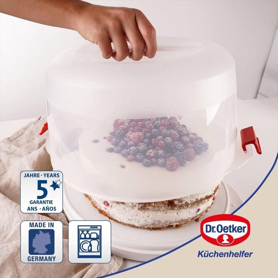 Oetker Transportdoos voor cakes met koelfunctie Ronde taarttransportdoos voor alle gangbare taartformaten tot Ø Ruimte voor standaard ijspakken Koel tot 3 uur
