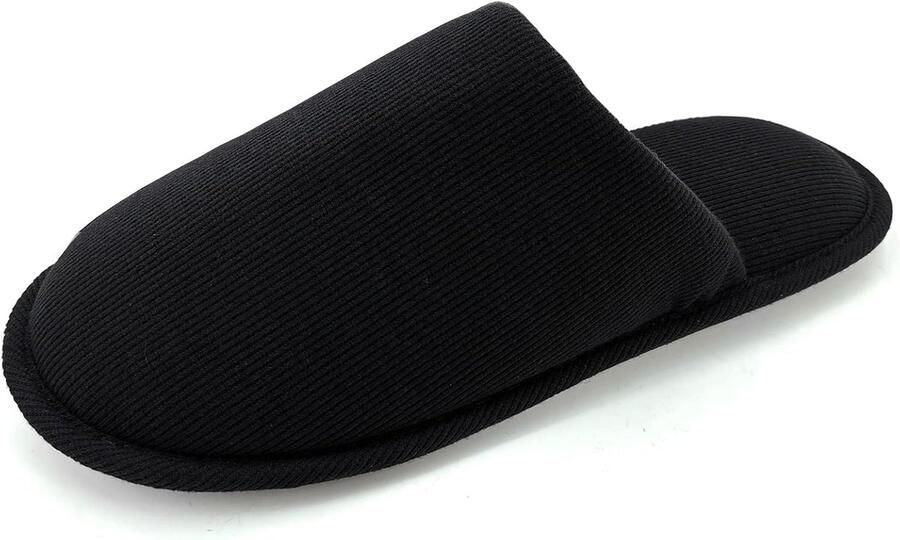 Ofoot Biologische katoenen antislip-huispantoffels voor dames gezellig traagschuim wasbaar voor zomerslaapkamer rubberen zool