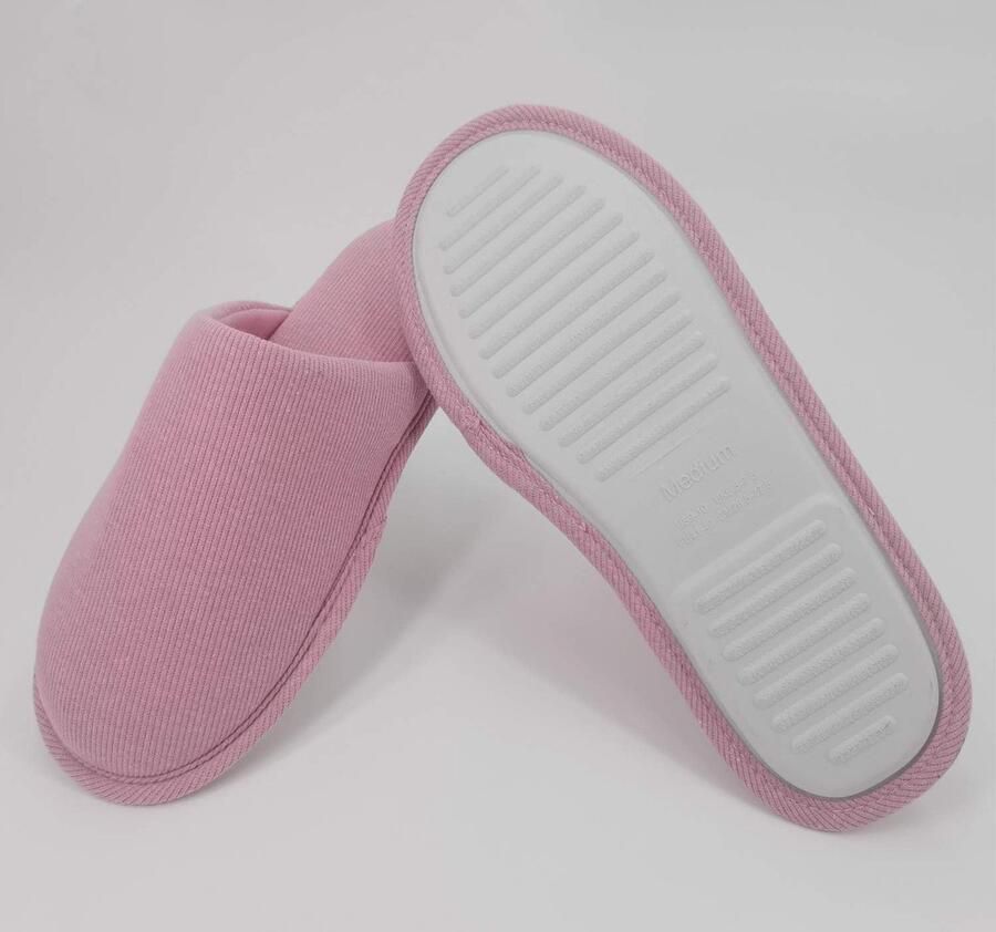 Ofoot Biologische katoenen antislip-huispantoffels voor dames gezellig traagschuim wasbaar voor zomerslaapkamer rubberen zool