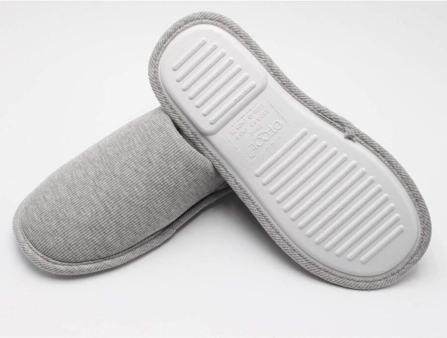 Ofoot Biologische katoenen antislip-huispantoffels voor dames gezellig traagschuim wasbaar voor zomerslaapkamer rubberen zool