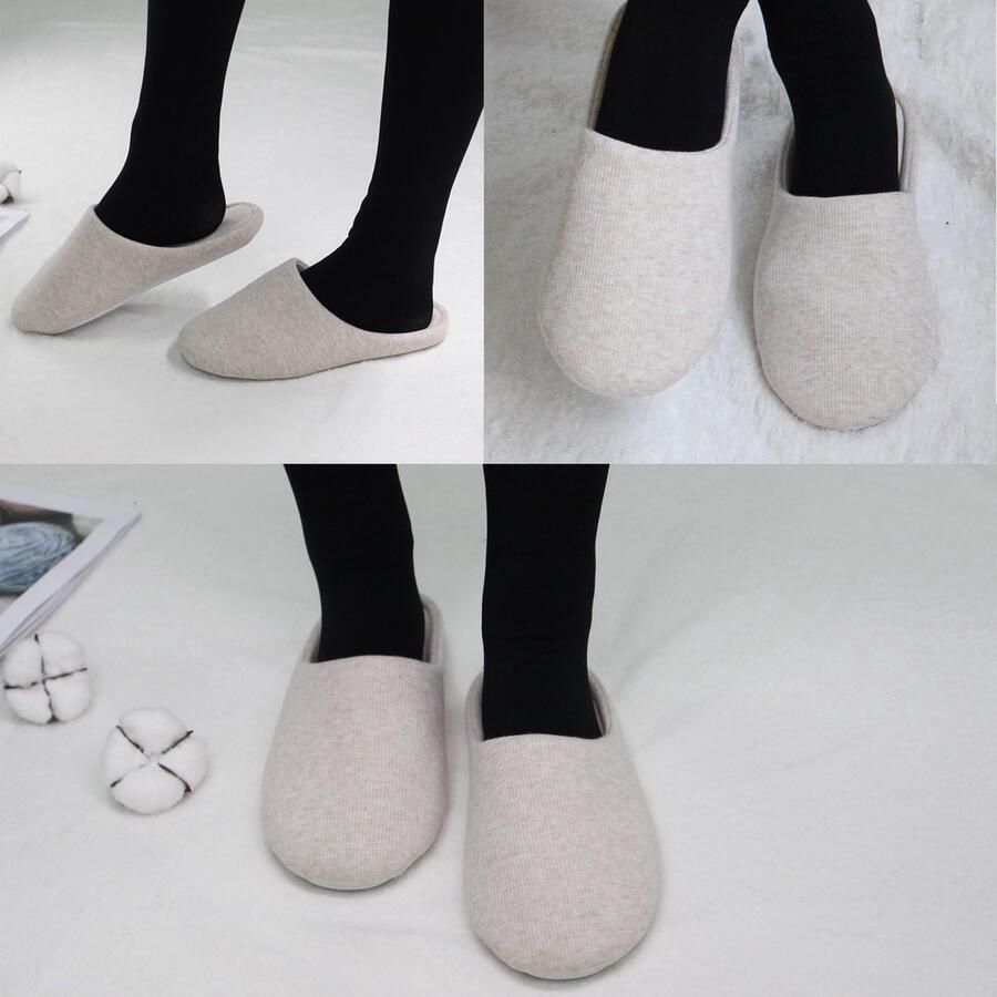 Ofoot Damesslippers voor binnen Memory Foam wasbare katoenen antislip thuisschoenen