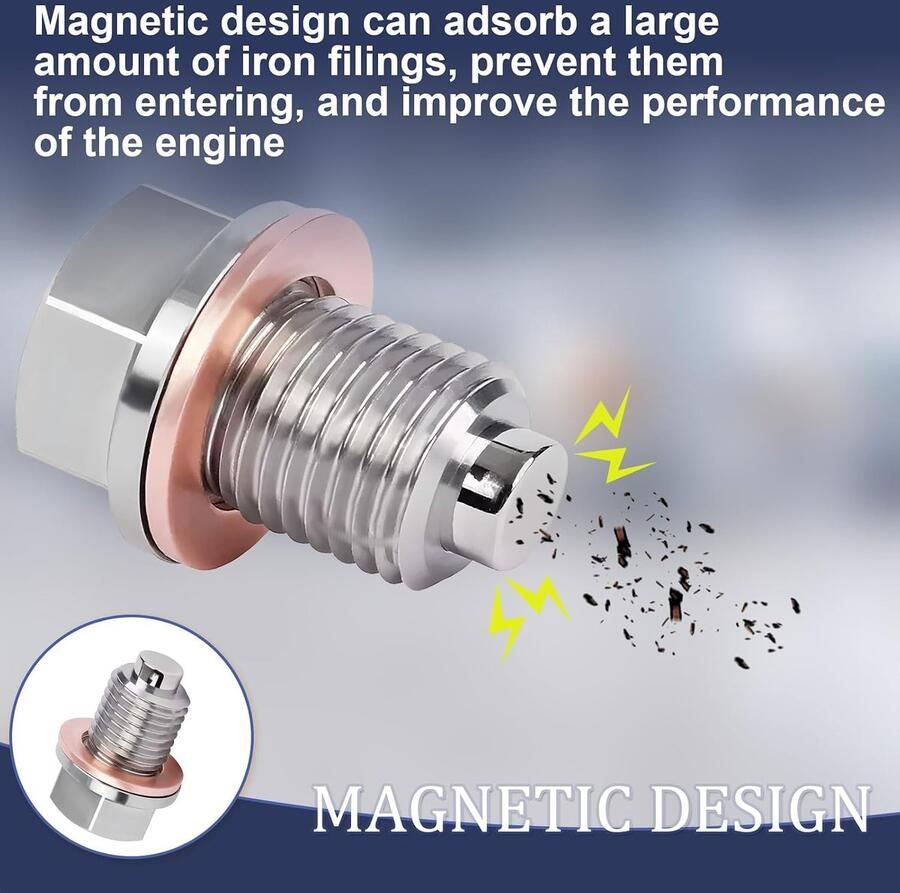 Olie-aftapschroef M14X1 5 Magnetische afdichting Olie-aftapschroef met afdichtring Magnetische olie-aftapschroef met afdichtring Magnetische olie-aftapschroef uit retouraftapschroef