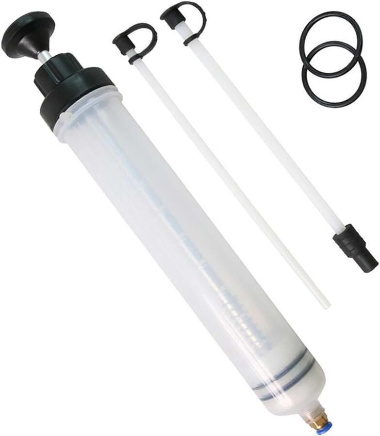 Olie-afzuigspuit 500 ml olieverversingsgereedschap door afzuiging en vulling oliepomp met 2 slangen en een paar reserve rubberen ringen