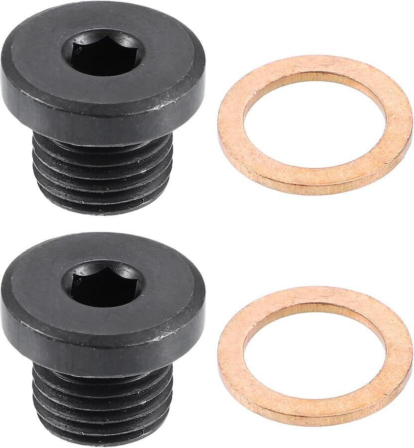 Olieafvoerschroef M14x1 5 voor Audi A4 06-08 2 stuks zwart koperkleurig staal M14 x 1 5 20 x 16 mm N0160276 voor Audi A6 06-08 A8 07-14 Q7 07-15 voor VW Touareg