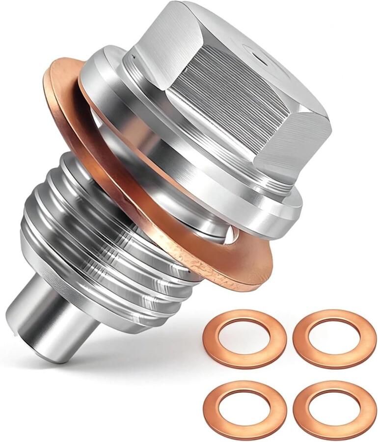 Olieafvoerschroef voor de auto met 5 koperen afdichtingen magnetische afdichting oliebak afvoermoer magnetische oliekuip van terugloopschroef adapter afdichtingen voor Honda Ford