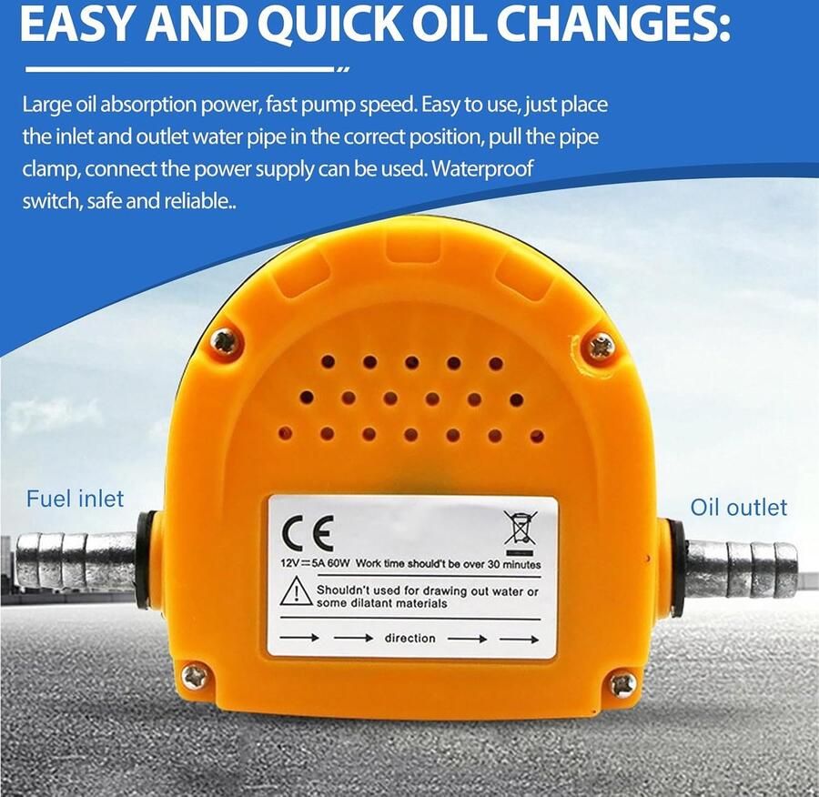 Olieafzuigpomp 12 V 60 W dieselpomp oliepomp afzuigpomp brandstofpomp afzuigpomp brandstofpomp met buizen voor auto en motorfiets vrachtwagen camper