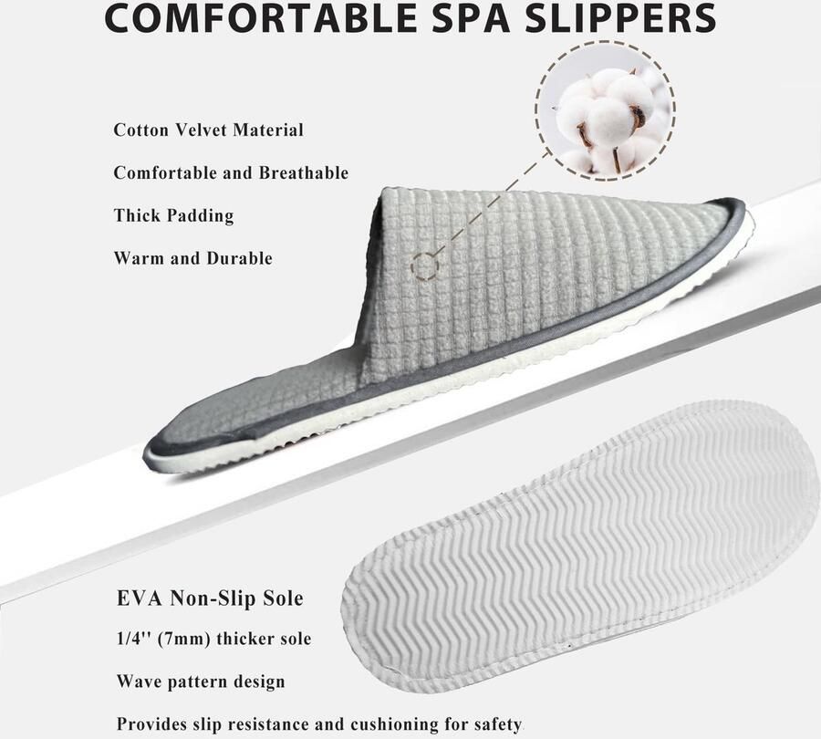 Omgoods 10 Paar Wegwerp Hotel Slippers Comfortabele en Antislip