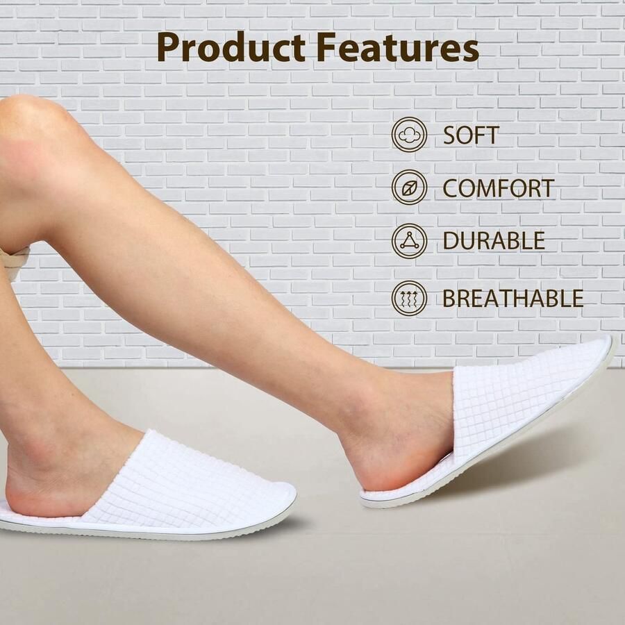Omgoods 10 Paar Wegwerp Hotel Slippers voor Gasten