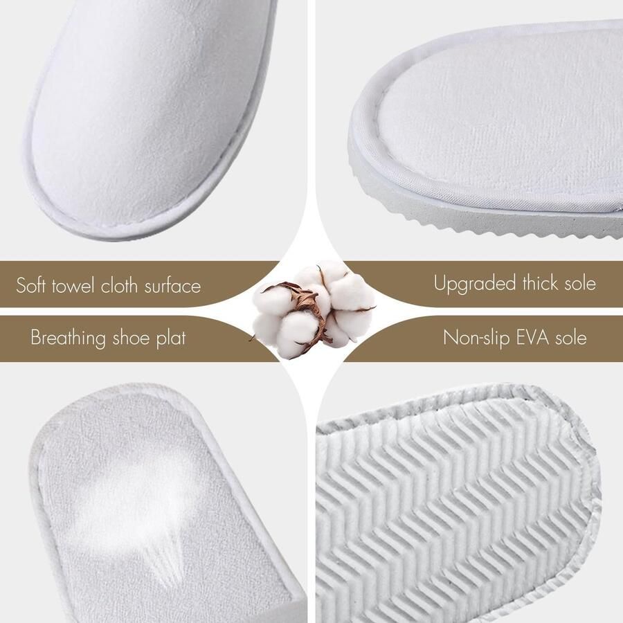Omgoods 10 Paar Wegwerp Slippers voor Hotel en Spa