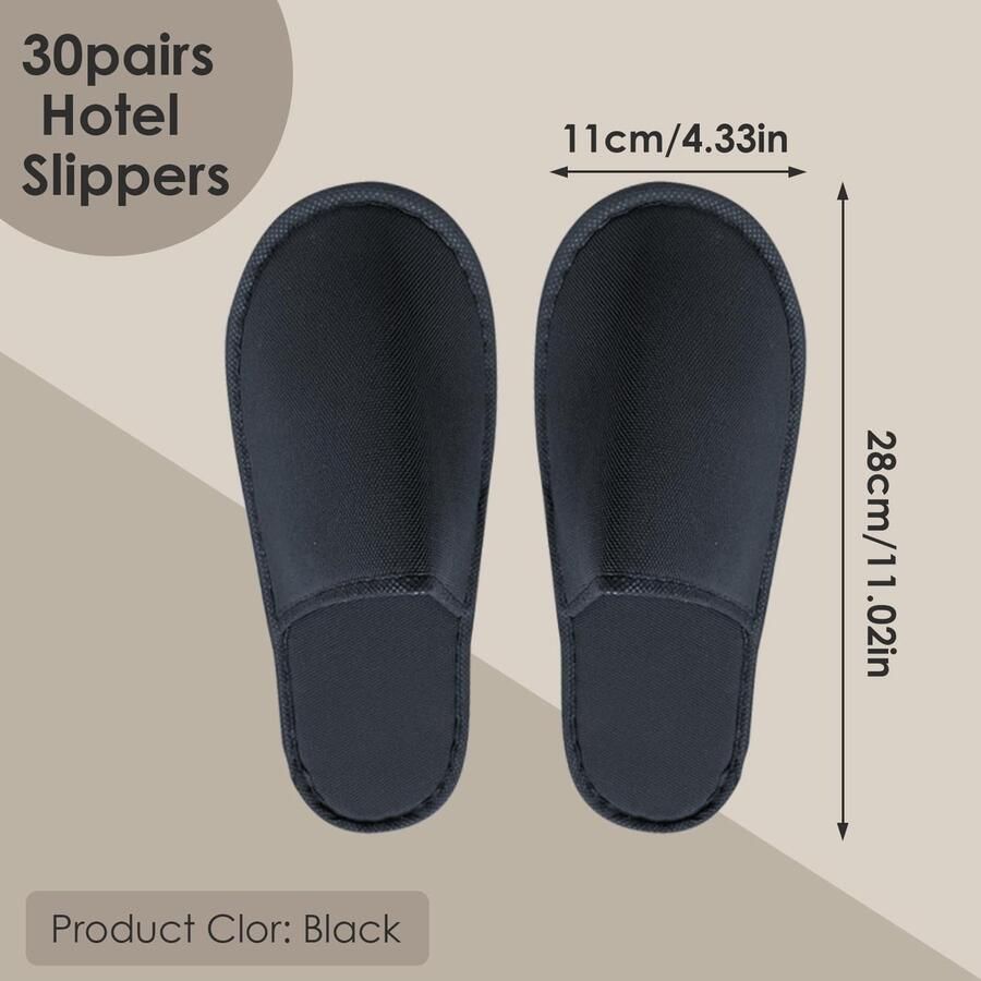 Omgoods 30 Paar Disposable Spa Slippers voor Thuis en Hotels