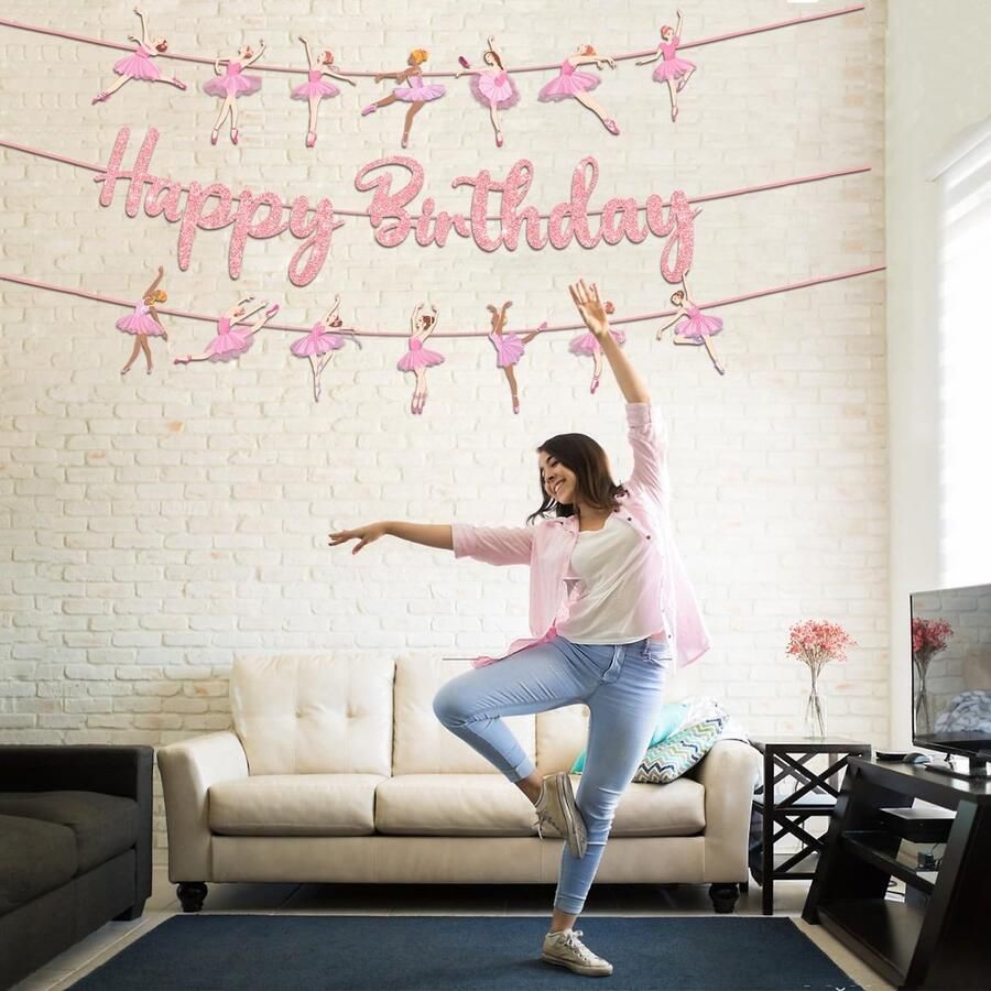 Omgoods Ballerina Verjaardag Garland voor Meisjes