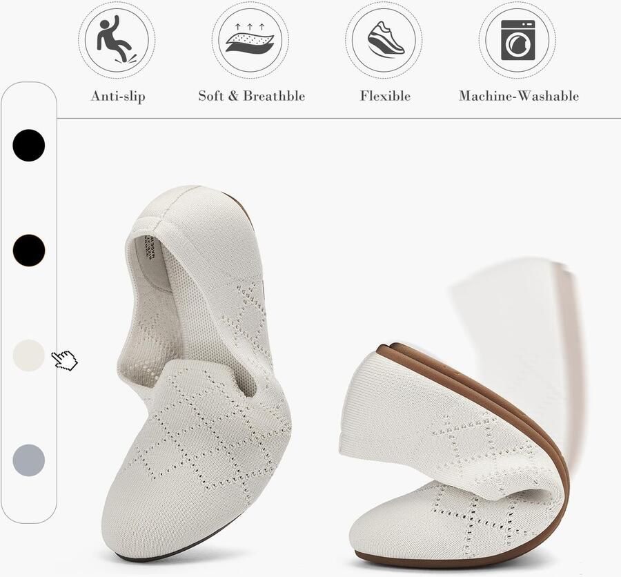 Omgoods Beige Dames Ballerina Slip-On Schoenen met Comfortabel Ontwerp