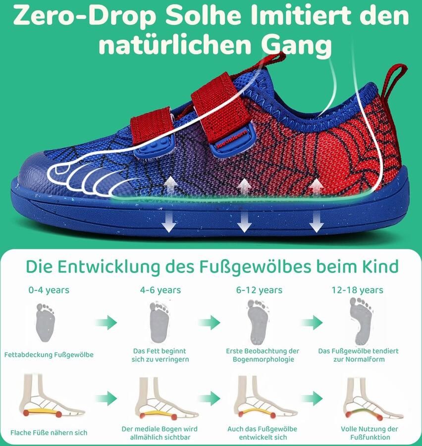 Omgoods Blotevoetenschoenen voor Kinderen Rood Blauw