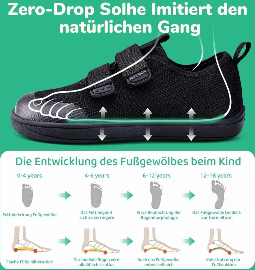 Omgoods Blotevoetenschoenen voor Kinderen Zwart EU Breed - Foto 1