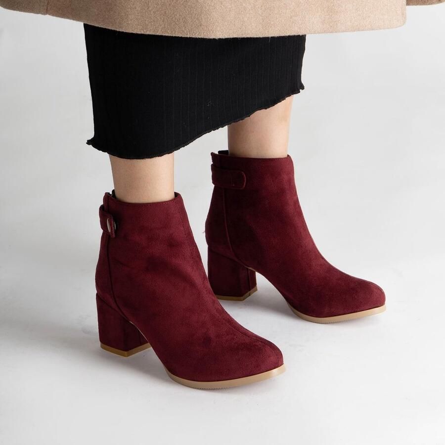 Omgoods Casual Enkellaarsjes met Blokhak en Ronde Neus Comfortabel en Stijlvol