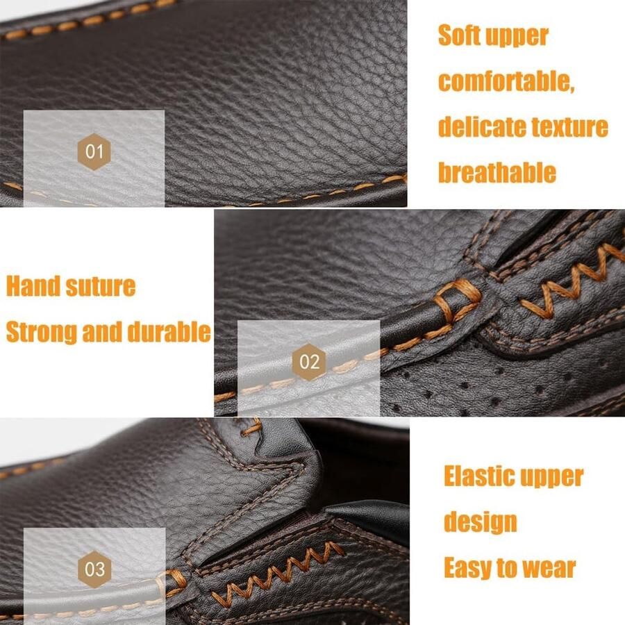 Omgoods Casual Leren Schoenen voor Mannen met Comfortabele Pasvorm