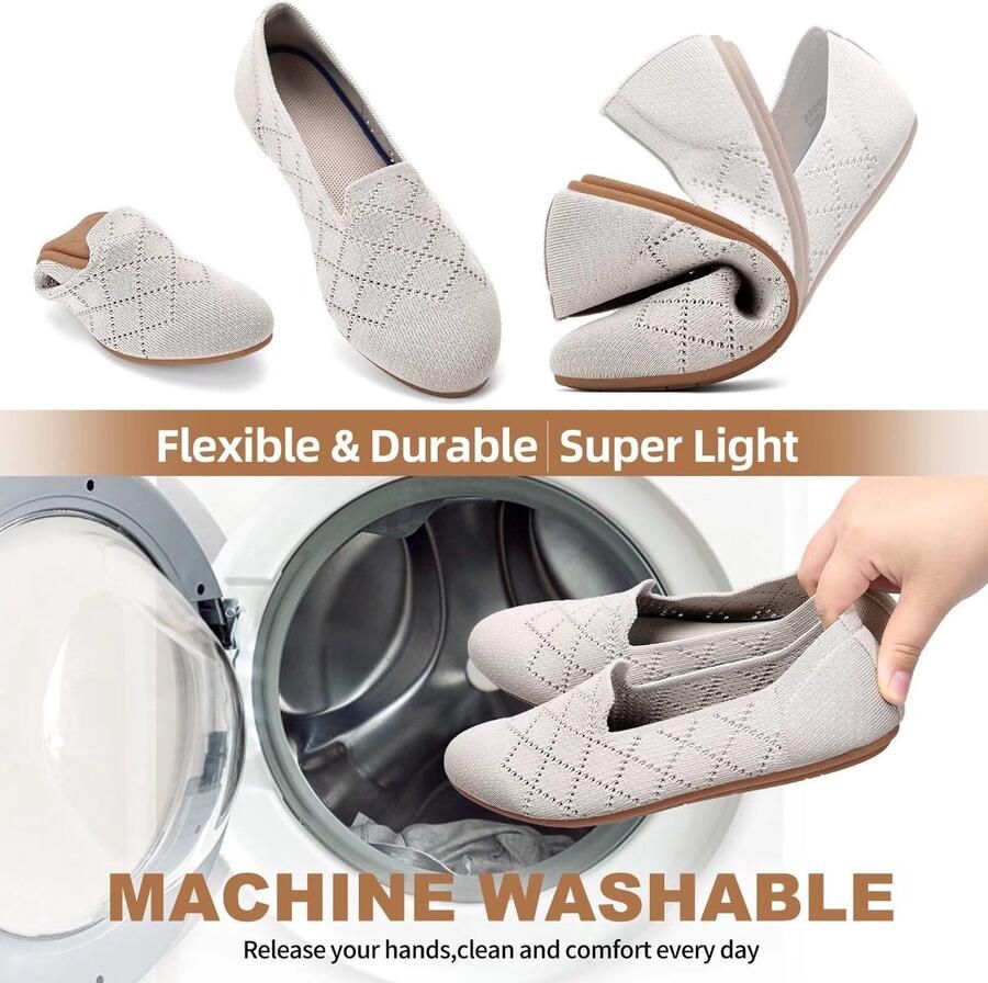 Omgoods Comfortabele Ballerina Slippers voor Dames met Ronde Neus