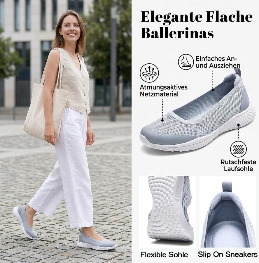 Omgoods Comfortabele Dames Ballerina Slippers met Steun