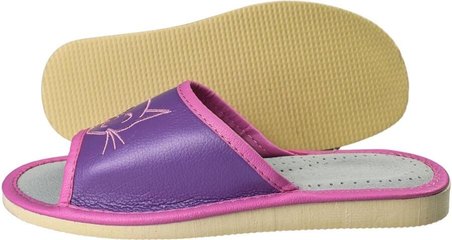 Omgoods Comfortabele Leren Slippers voor Vrouwen met Rubber Zool