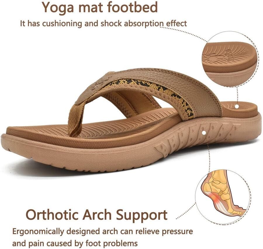 Omgoods Comfortabele Orthopedische Flip-Flops voor Mannen Ondersteuning bij Platvoeten